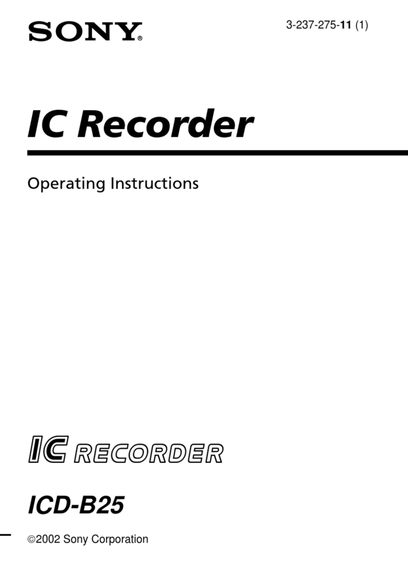 Sony ICD-B25 Operating Instructions  (primary... User manual