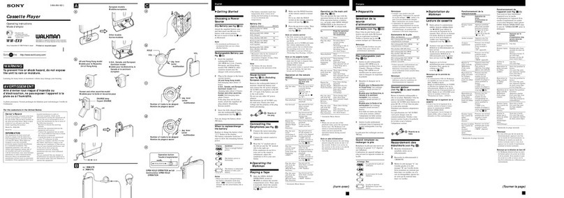 Sony Walkman WM-EX9 User manual Sony Walkman WM-EX9 User manual
