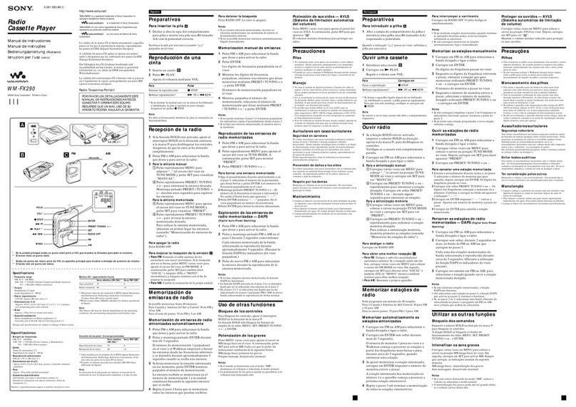 Sony Walkman WM-FX290 Setup guide