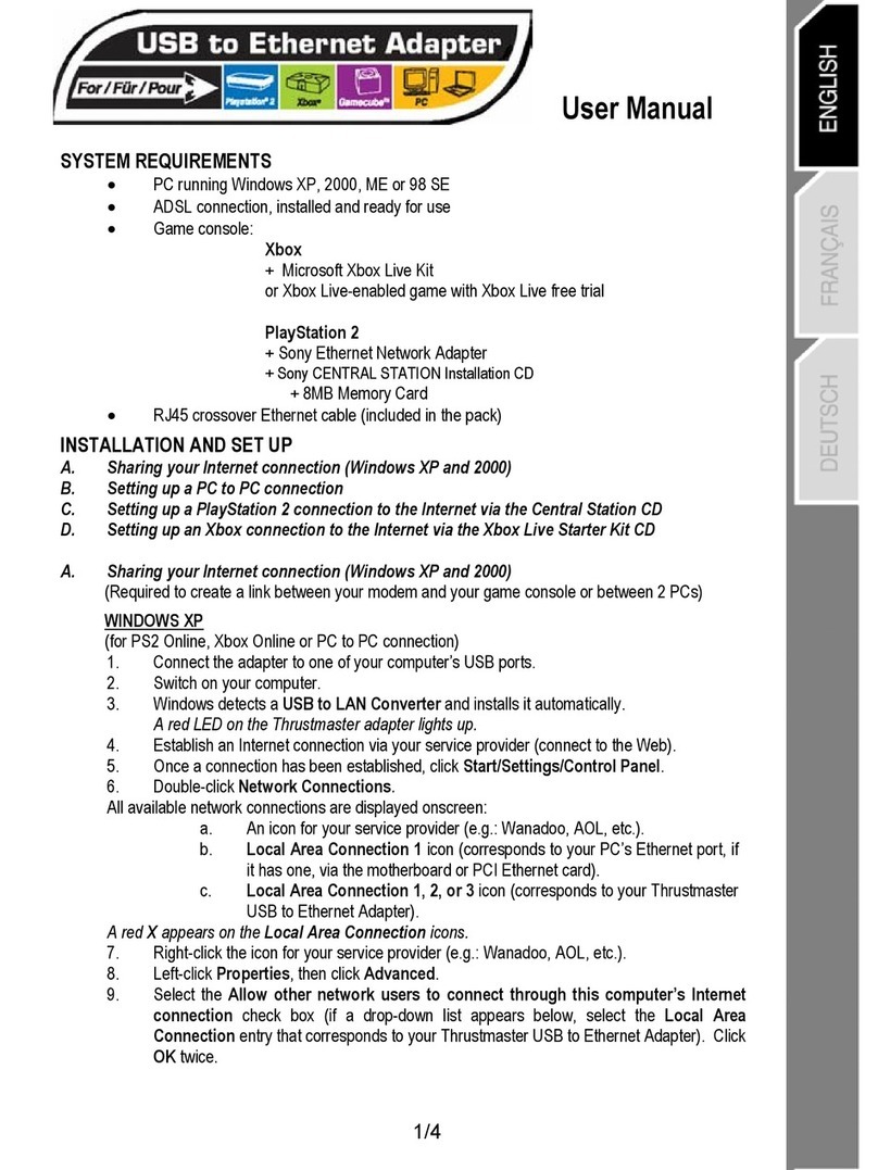 Sony Ethernet Network Adapter user manual