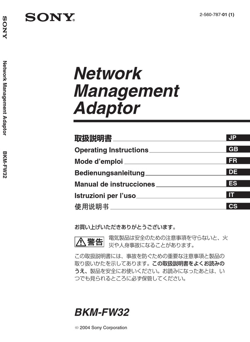 Sony BKM-FW32 User manual