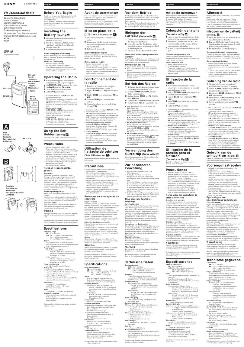 Sony SRF-49 operating instructions