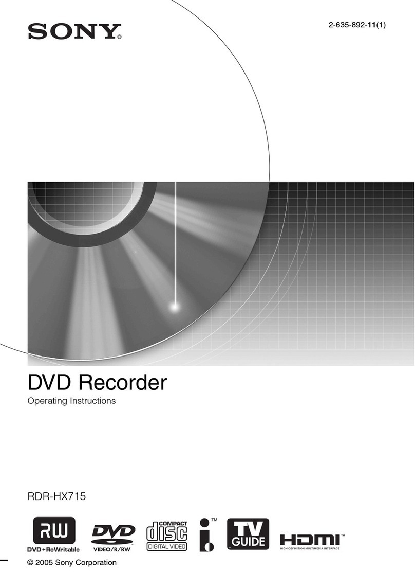 Sony RDR-HX715 - Dvd Recorder & Hard Disk Drive... User manual