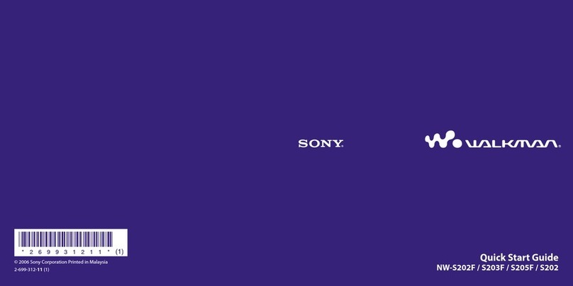 Sony Walkman NW-S202 quick start guide