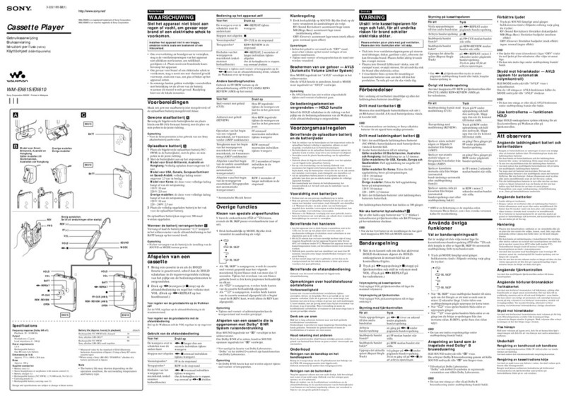 Sony Walkman WM-EX615 System manual Sony Walkman WM-EX615 System manual