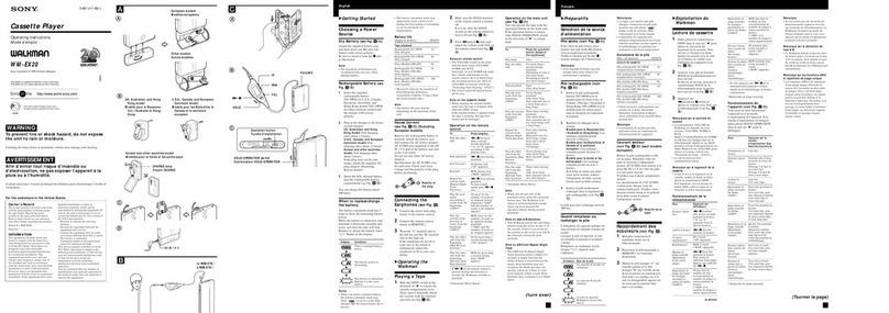 Sony Walkman WM-EX20 User manual