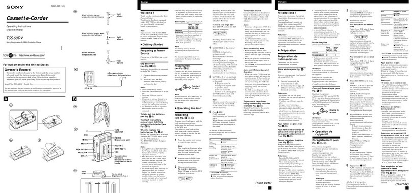 Sony Pressman TCS-60DV operating instructions