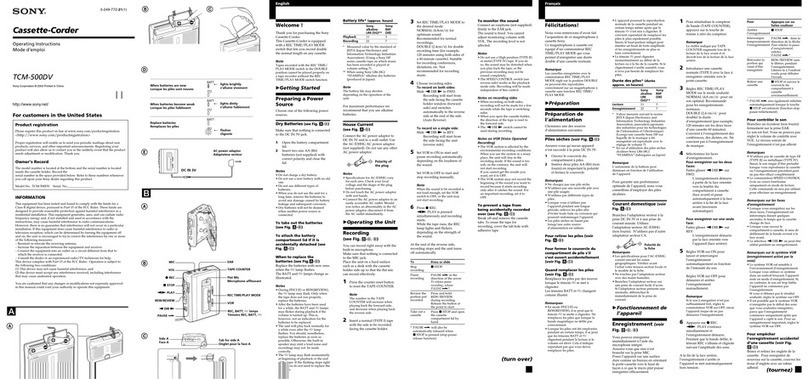 Sony TCM-500DV User manual