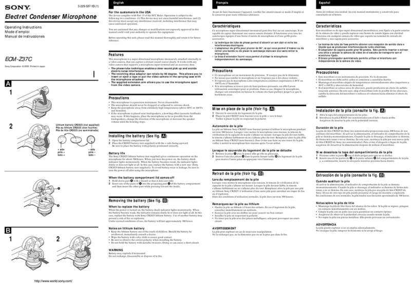 Sony Electret ECM-Z37C User manual