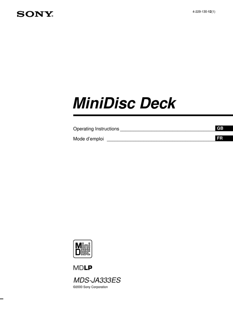 Sony MDS-JA333ES - Md Player User manual Sony MDS-JA333ES - Md Player User manual