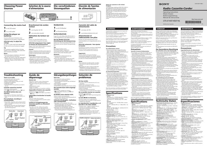 Sony CFS-E14 User manual Sony CFS-E14 User manual