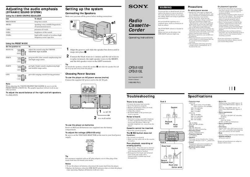 Sony CFS-515S User manual
