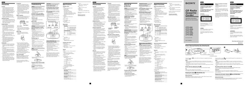 Sony CFD-S26 - Cd Radio Cassette-corder User manual