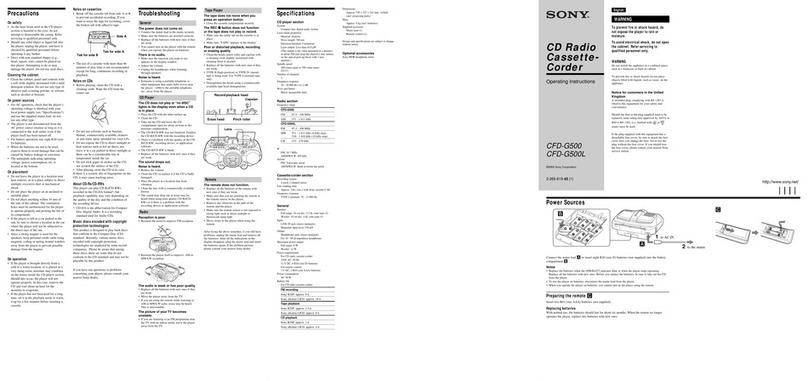 Sony CFD-G500L operating instructions