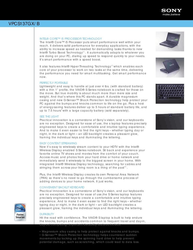 Sony VAIO VPCS137GX/B User manual