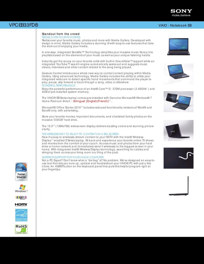 Sony VPCEB33FDB User manual