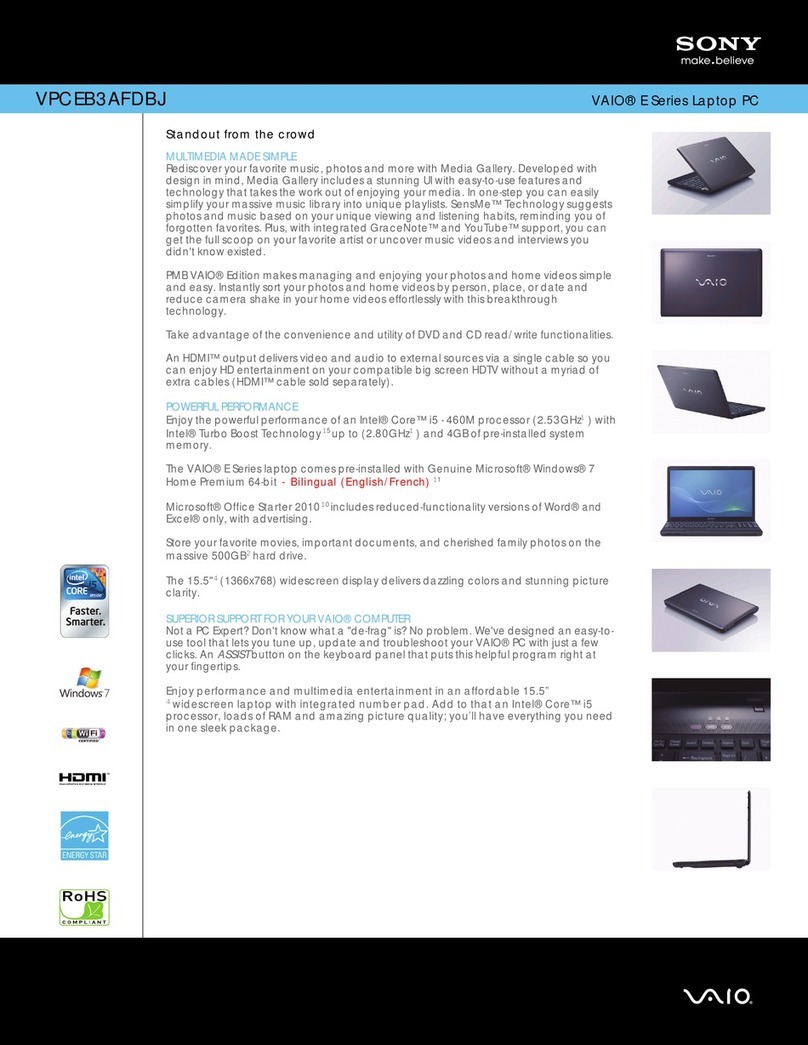 Sony VPCEB3AFDBJ User manual