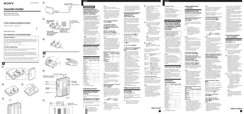 Sony TCM-230DV User manual