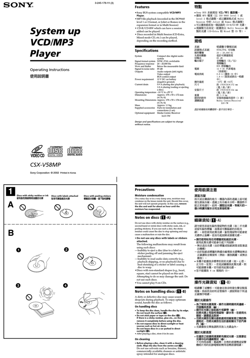 Sony CDX-V58MP operating instructions