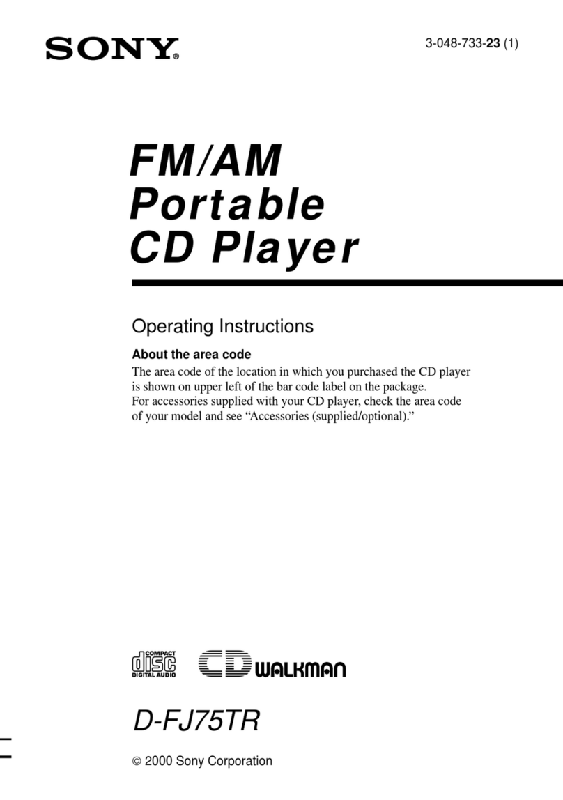 Sony D-FJ75TR - Fm/am Portable Cd Player User manual