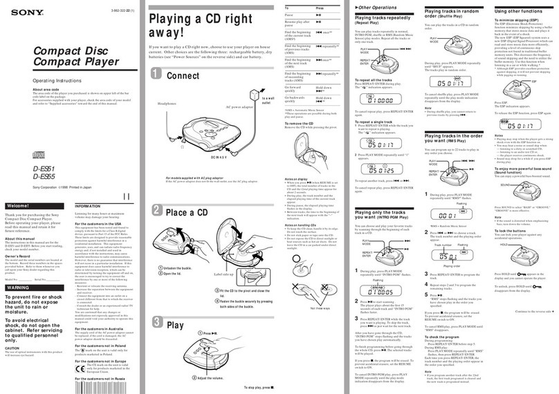Sony D-ES55 User manual
