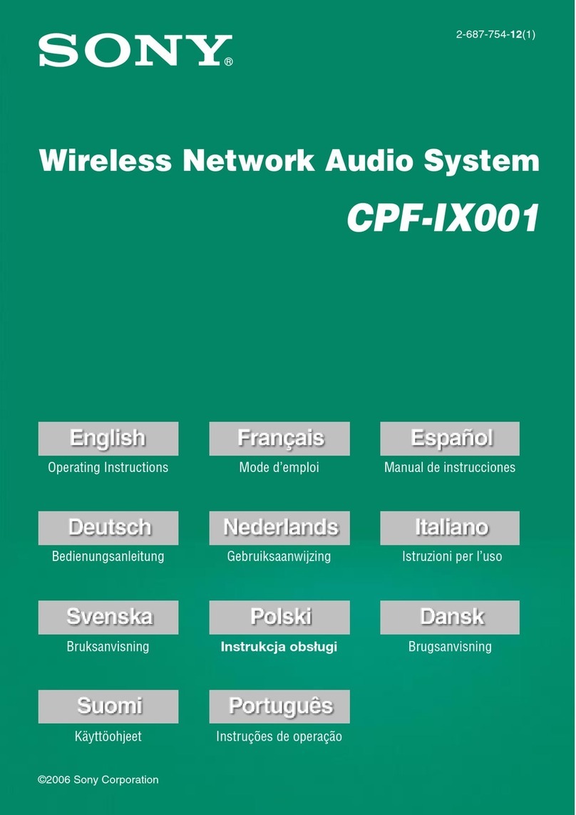 Sony CPF-IX001 - Wireless PC-Linked Audio System operating instructions