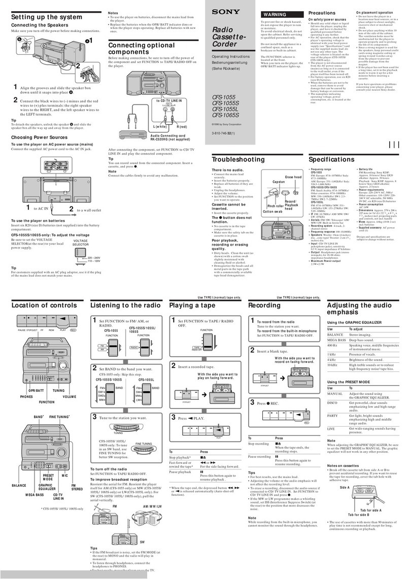 Sony CFS-1055 User manual