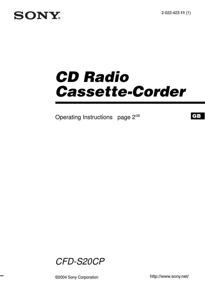 Sony CFD-S20CP - Cd Radio Cassette-corder operating instructions