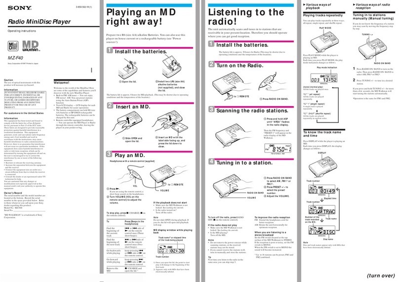 Sony MZ-F40 User manual