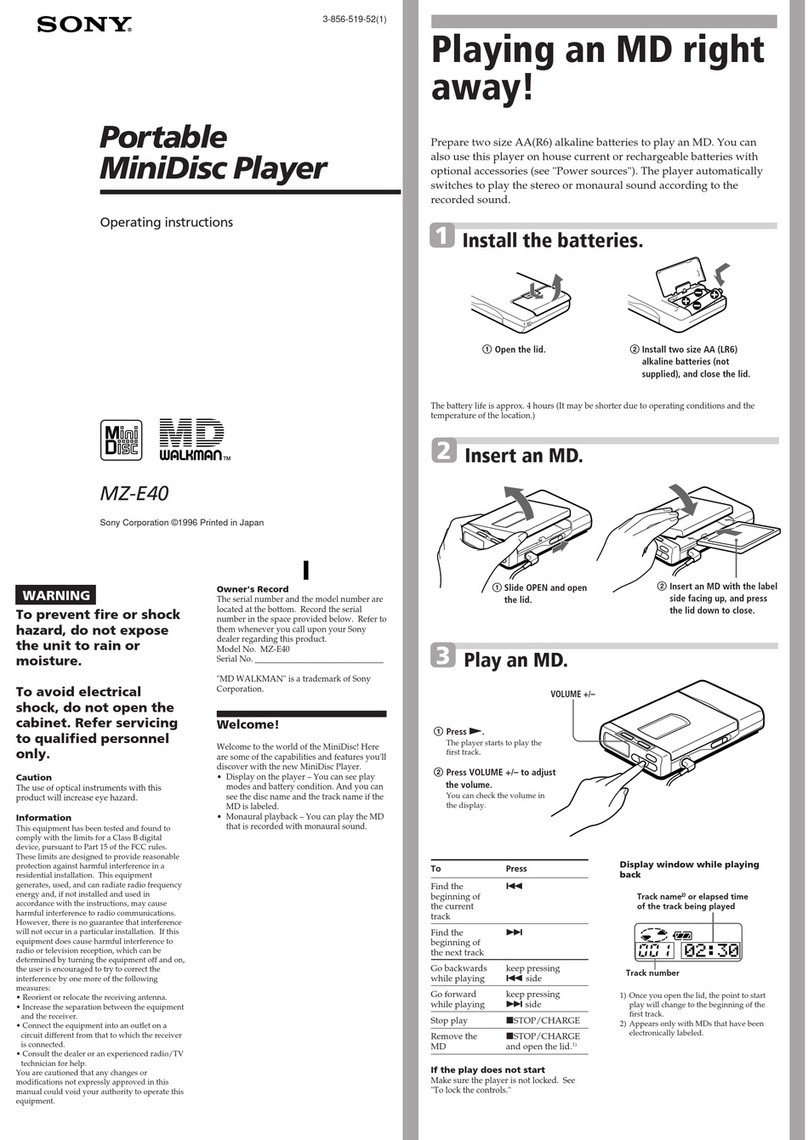 Sony MZ-E40 User manual