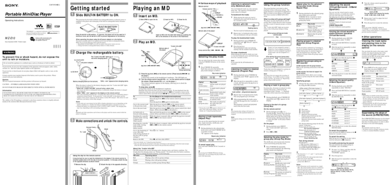 Sony MZ-E10 operating instructions Sony MZ-E10 operating instructions