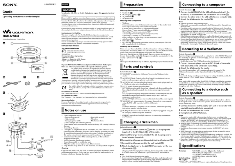 Sony BCR-NWU3 User manual