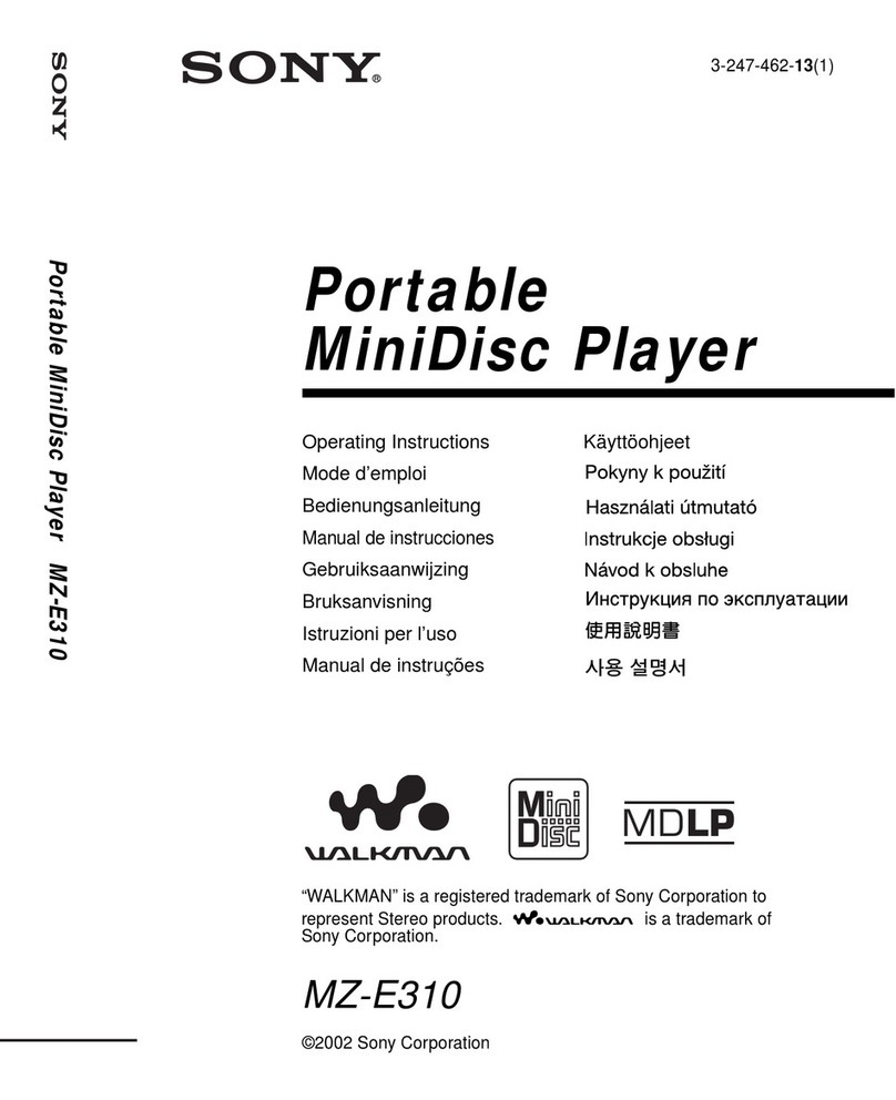 Sony Walkman MZ-E310 User manual