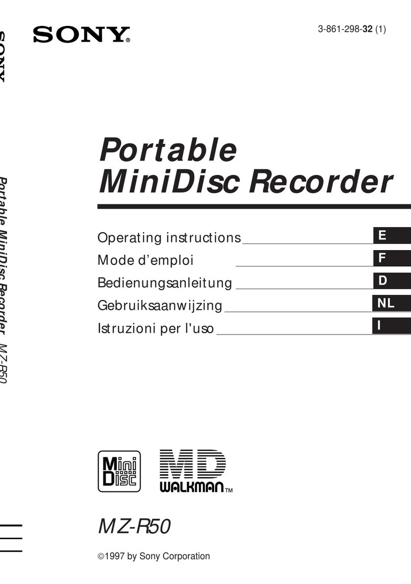 Sony MZ-R50 - MD Walkman MiniDisc Recorder User manual