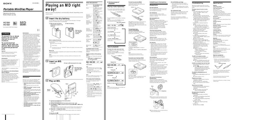 Sony MZ-E60 User manual