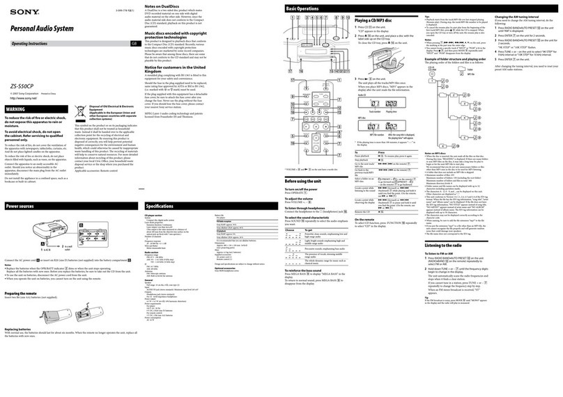 Sony ZS-S50CP User manual