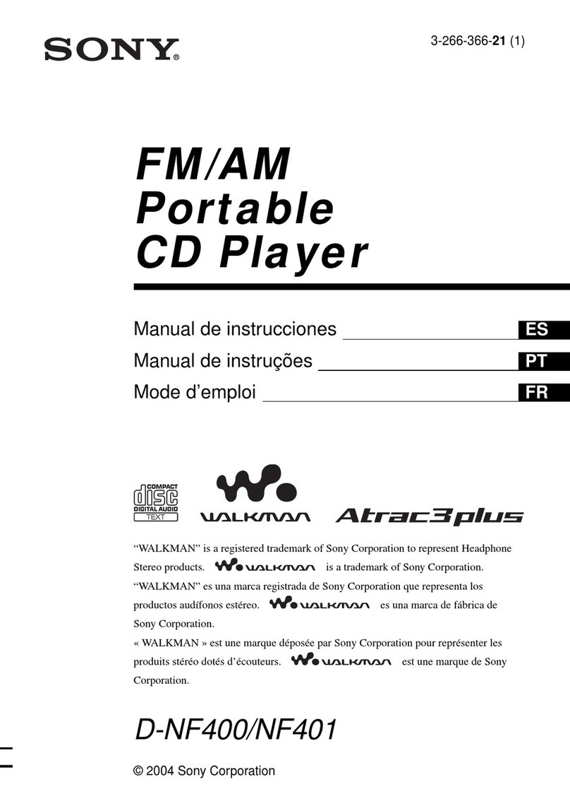 Sony D-NF400 - ATRAC Walkman Portable CD Player user manual