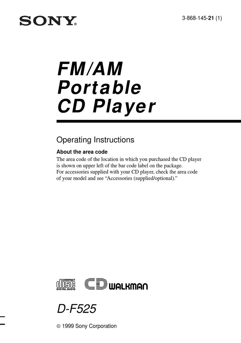 Sony CD Walkman D-F525 User manual