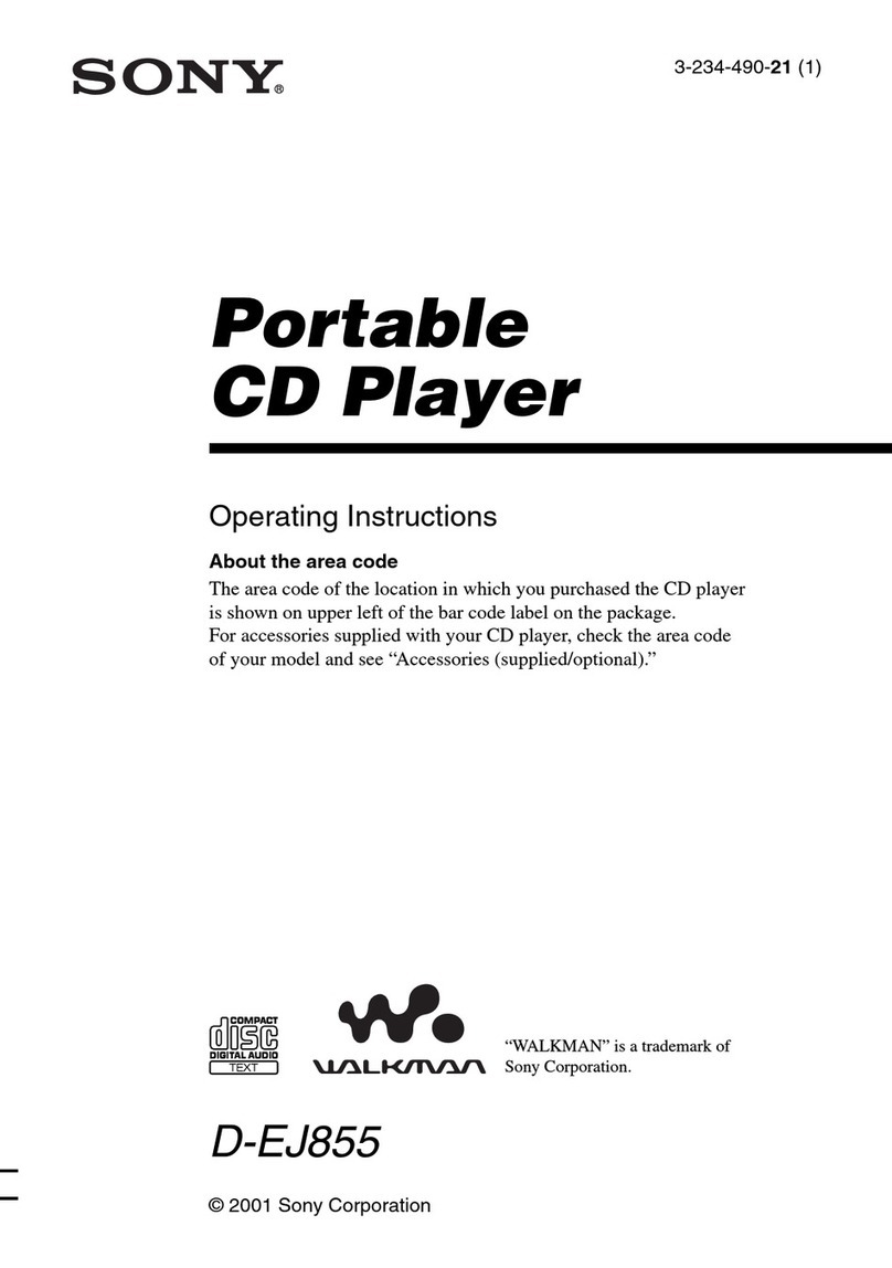 Sony CD Walkman D-EJ855 User manual