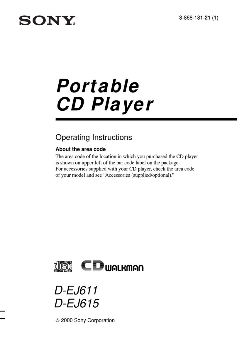 Sony CD Walkman D-EJ611 operating instructions