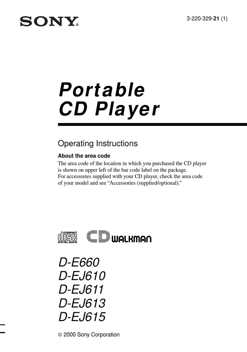 Sony CD Walkman D-EJ610 operating instructions