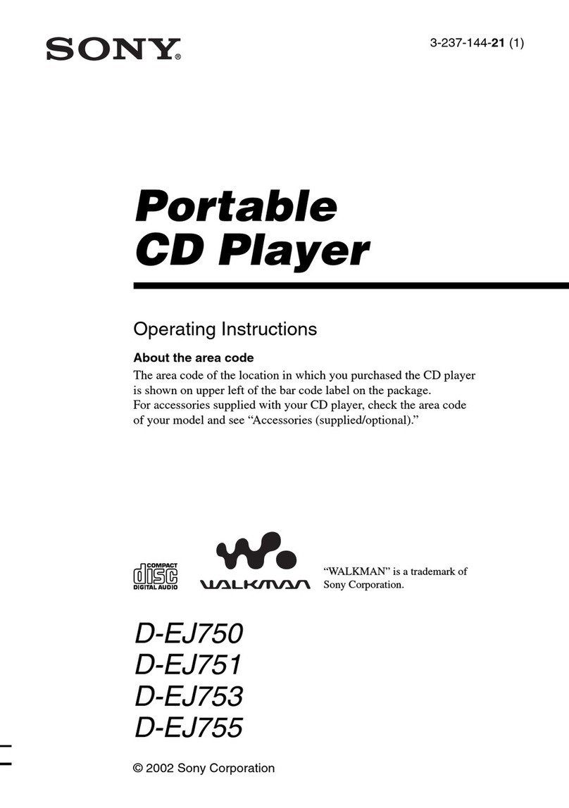 Sony Walkman D-EJ750 User manual Sony Walkman D-EJ750 User manual
