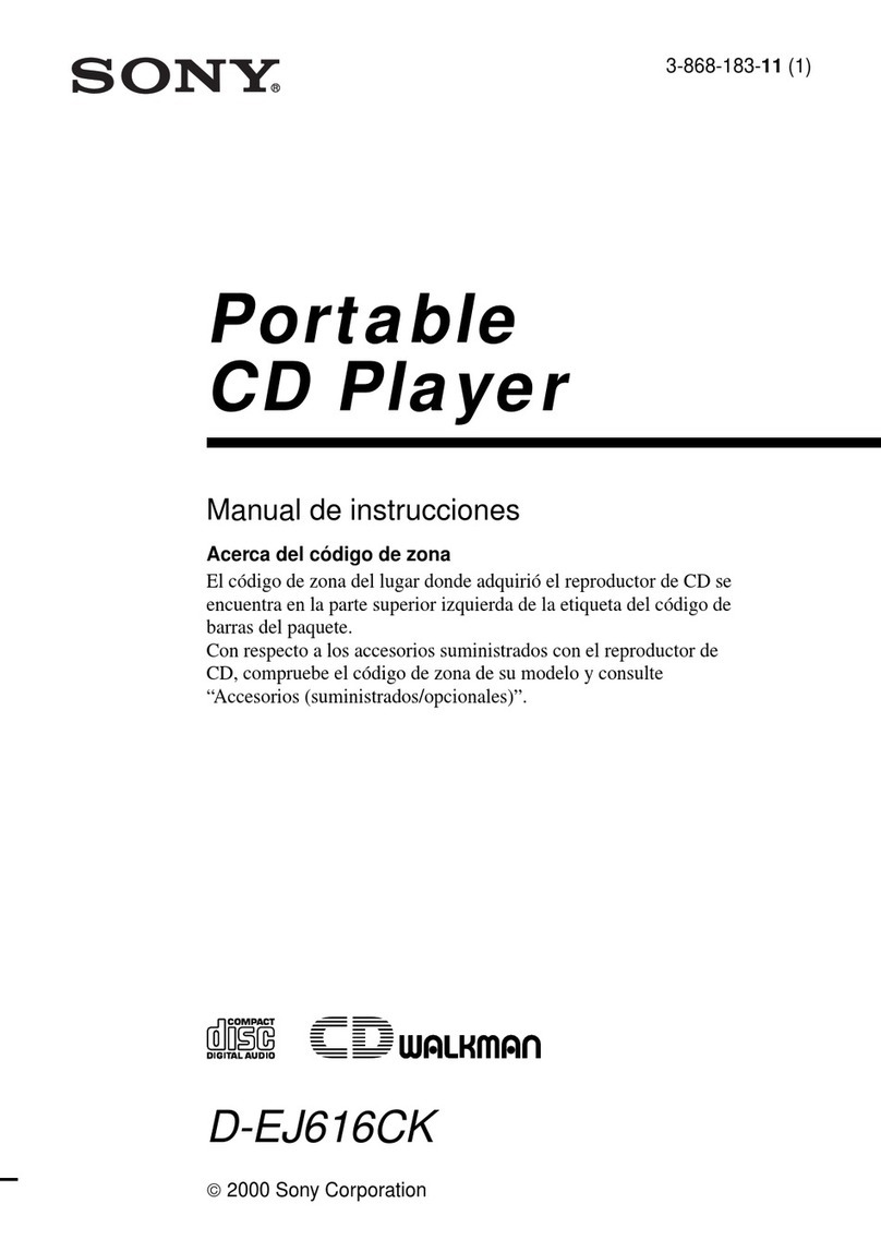 Sony D-EJ616CK - Portable Cd Player Setup guide