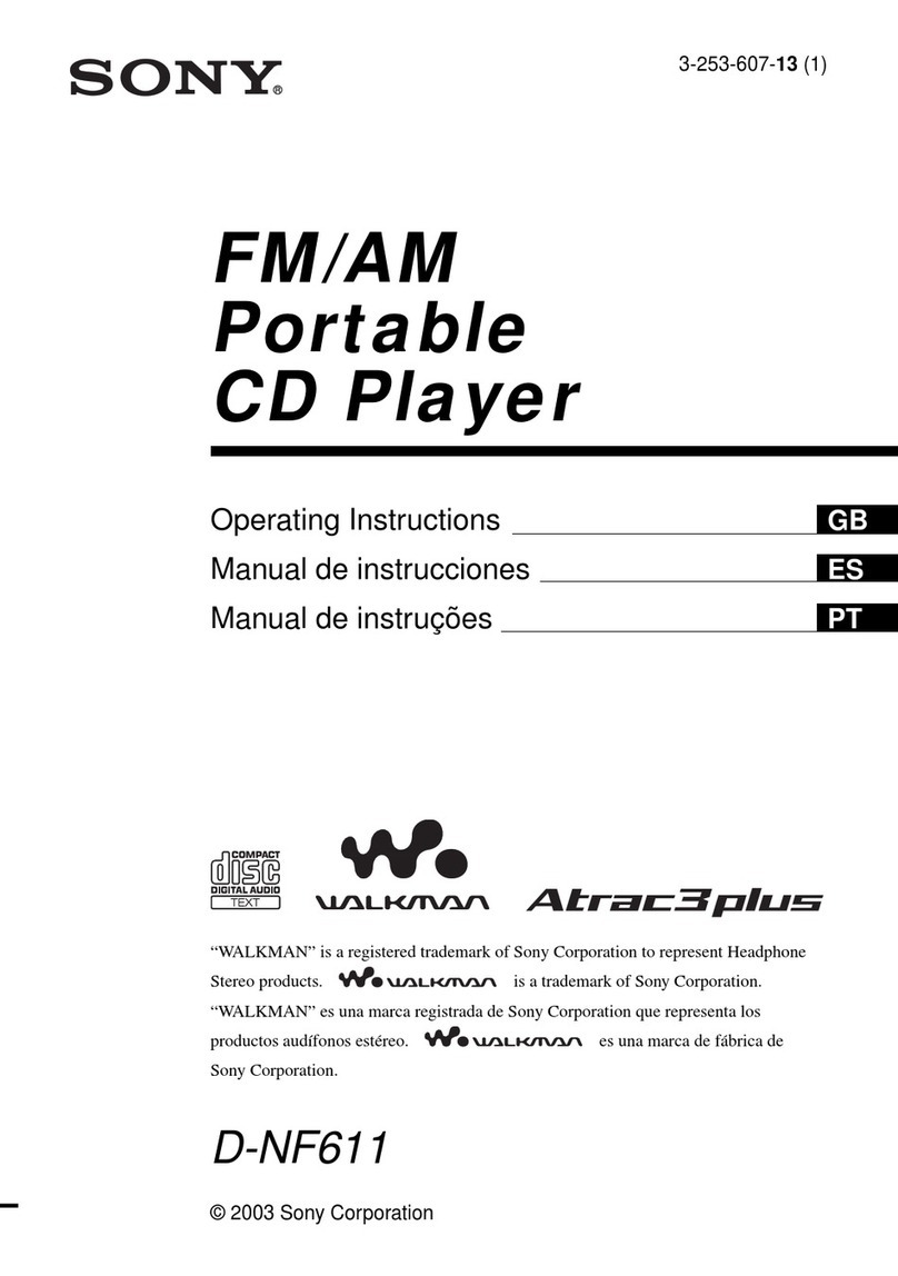 Sony D-NF611 - Portable Cd Player User manual