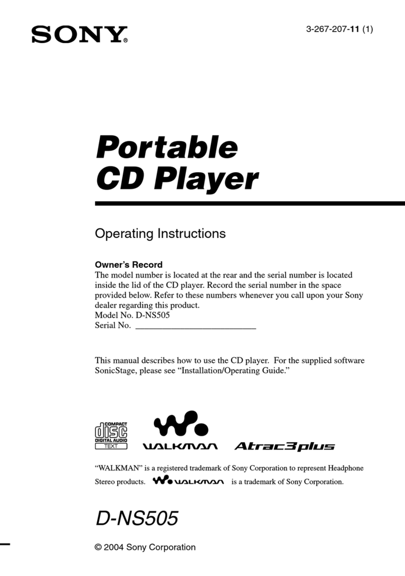 Sony D-NE710 - ATRAC3/MP3 CD Walkman Portable Disc... User manual Sony D-NE710 - ATRAC3/MP3 CD Walkman Portable Disc... User manual
