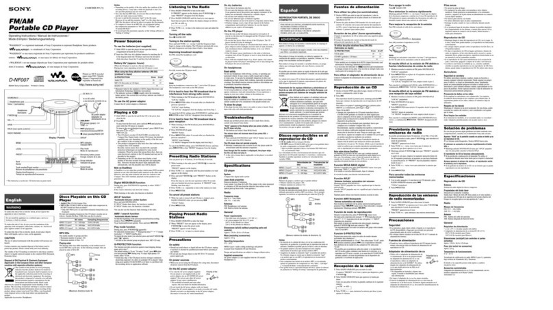 Sony D-NF007 User manual
