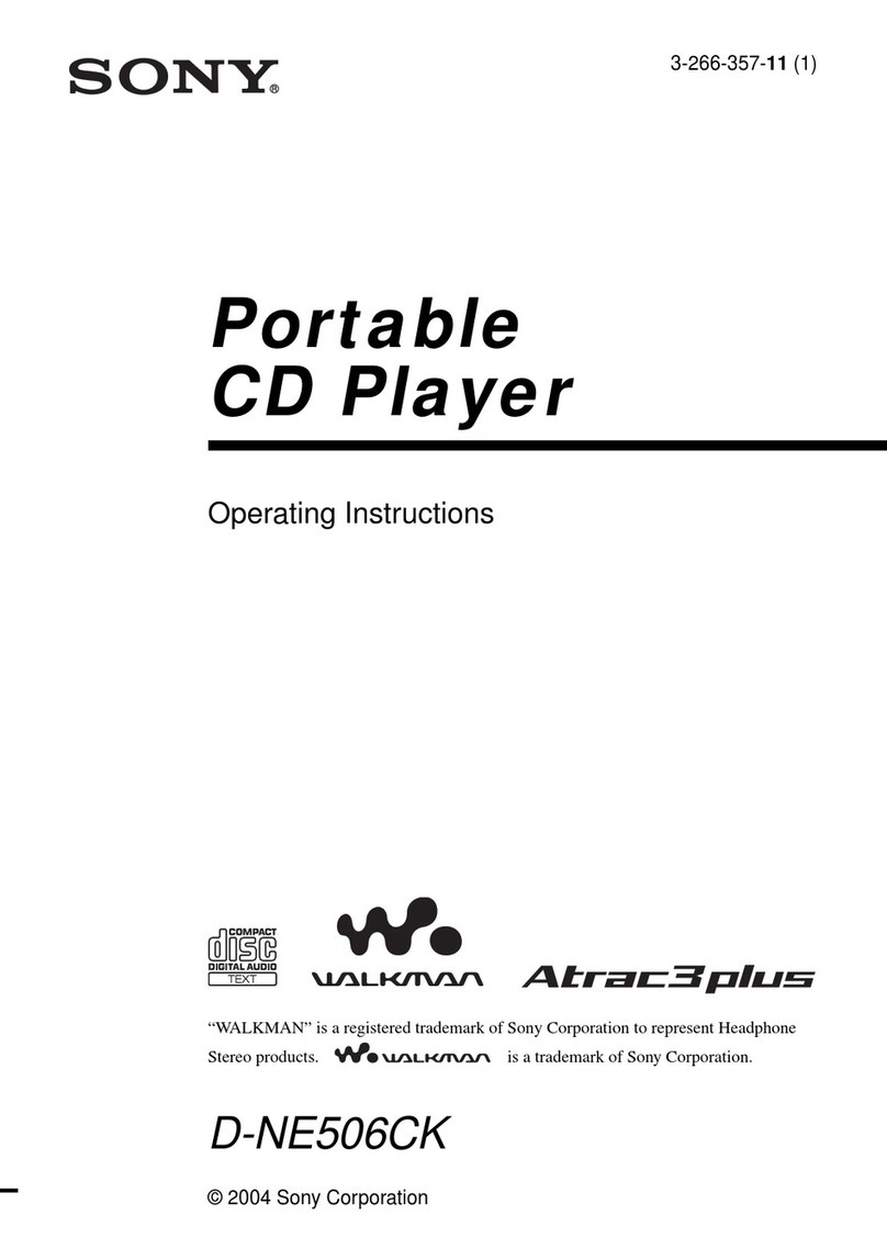 Sony D-NE506CK - Cd Walkman Atrac operating instructions