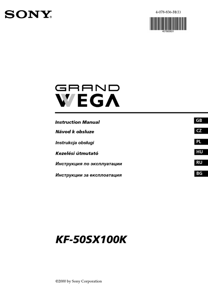 Sony Grand Wega KF-50SX100K instruction manual