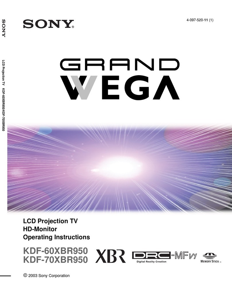 Sony KDF-60XBR950 - 60" Rear Projection TV operating instructions