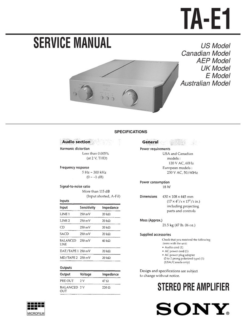Sony TA-E1 Operating Instructions  (primary... User manual